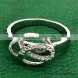 Silver Tone Zircon Stainless Steel Ladies Ring Designs thumbnail-2