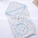 100% Cotton Printed Hooded Baby Knitted Blanket thumbnail-5