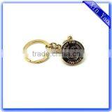 Promotional Round Gold Metal Customized Logo Keychain