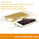 2016 best gift for your friends 24kt gold plated custom logo battery power bank for mobile