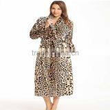Hot Sale 100% Polyester Coral Fleece Ladies Robe Women Animal Print Bathrobes thumbnail-1