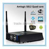 Amlogic S812 Quad-core 2GB RAM 8GB ROM Google Android 4.4 Kitkat Support H.265 Set Top Box Smart TV