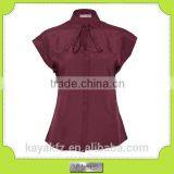 Purplish Red Ladys Satin Slim Fit Shirts thumbnail-1