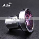 1 1/9 Inch Zinc Base Chrome Plated Amethyst Glass Knob thumbnail-4