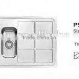 Stainless Steel Double 1.5 Bowl Kitchen Sink With Plumbing Kit thumbnail-1