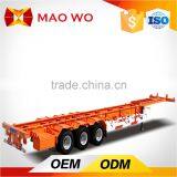 Plate Semi Trailer and Tri-axle 20ft Flatbed Trailer With Container Lock for Sale thumbnail-6