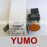 LAY4 NO NC 130V 220-240v Direct Bulb Supplierd Neon LED BA9S Yellow Push Button Switch Push Button Foot Switch thumbnail-1