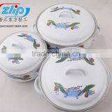 3 Pcs Casserole Straight Shape W/Metal Cover Dark Color Decor thumbnail-3