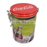 Round Tin Box With Metal Clips thumbnail-1