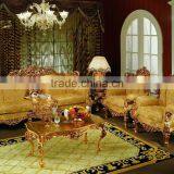 Luxury Decorated Living Room Wooden Sofa Set Covered by Lint in Black Color thumbnail-6