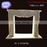 Elegant Marble Floral Fireplace thumbnail-1