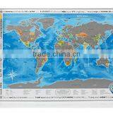 Detailed World Map With Scratch off Stickers Large Size and Tube Packaging AMA-08