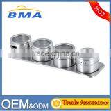4 PCS Stainless Steel Spice Jar Set/Magnetic Condiment Set