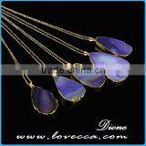 Irregular Shaped Natural Gemstone Necklace Raw Agate Druzy Stone Necklace thumbnail-4