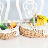 Hot sell new oval empty gift wicker fruit basket