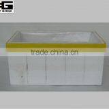 White Wash Rectangle Wooden Flower Pot thumbnail-1