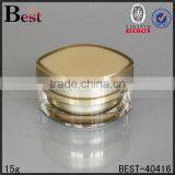 Luxury Unique Shape Square White Gold Acrylic Cream Jar With Lid 15ml 30ml 50ml Cosmetic Plastic Jar With Cap thumbnail-2
