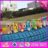 2016 New Design Educational Number and Blocks Wooden Pull Toy Car W05C079 thumbnail-4