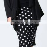 Office Ladies Skirt Designs 2018 Navy & Red Floral Classic Pencil Skirt Women Office Wear thumbnail-4