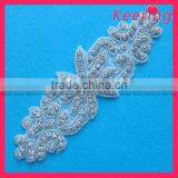 Applique hot fix rhinestone mesh trimming WRA-092