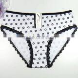 Soft Cotton Panties For Women Fancy Printing Girls Briefs With Lace Trim Sexy Lingerie thumbnail-1