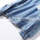 Custom Boyfriend Style Oversized Fit Jeans Jacket Women Plain Distressed Denim Jacket thumbnail-5