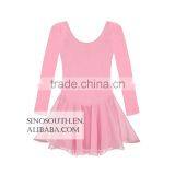 2017 New Arrival Solid Color Long Sleeve Girls Leotard Dance Leotards Dress thumbnail-2