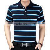 Summer Short-sleeved T-shirts Men Loose Thin Middle-aged Men's Stripes thumbnail-3