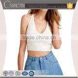 Sexy V-neck Open Back Acrylic Cropped Women Tank Tops in Bulk thumbnail-1