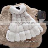 New Winter Genuine Fox Fur Vest Women's Full Pelt Gilet Warm Luxury Real Natural Fox Fur Waistcoat Pockets thumbnail-2