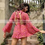 Custom Long Sleeve Womens Romper Chiffon Printing Spring Plus Size Ladies Jumpsuits thumbnail-2
