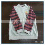 Fashion Design Printed Teen Girls Stipped Sleeve and Back T Shirt, Factory OEM Made Long Sleeve T Shirt thumbnail-3