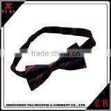 Stripe School Design Cheap Double Black Silk Self Tie Bow Tie thumbnail-1