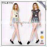 Fashion Tassel Pattern Printing 100% Cotton Tank Top