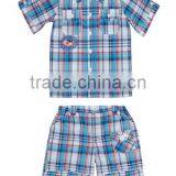 Baby Clothing, Boy Woven Short T Shirt, Baby Checked T Shirt thumbnail-1