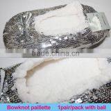 Fancy Lady Slipper Winter Plain Design Solid Paillette Bedroom Warm Slippers thumbnail-2