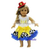 18" American Girl Doll Jessie Tee Cowgirl Yellow Blue Pettiskirt Outfit