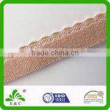 Oeko-Tex100 Soft Woven Two-side Plush Scallop Satin Edge Elastic thumbnail-1