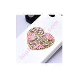 Heart Rhinestone Cabochon With Flower Crystal Purfume Bottle Ornament thumbnail-2