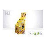 Liquid Vaporizer Foldable POP Cardboard Display Racks With 3 Pallets In Yellow