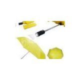 Yellow 3 Fold Plastic Pongee Manual Auto Open Led Torch Flashlight Umbrella 21\