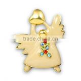 gold plating autism ribbon ceramic angel brooch pin
