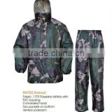 Camo polyester/pvc Rainsuit or rainwear