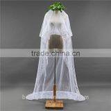 New Grance Fashionable Long Tulle Wedding Bridal Veils & TwoTiers Tulle Cathedral Bridal Veil HL08 thumbnail-3
