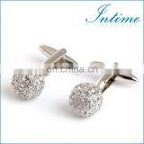 Diamond Ball Cufflinks Transparent Crystal Cuff Link thumbnail-1