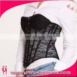 Black Steel Boned Sexy Lace Mesh Corset Ladies Waist Shaper Corset on Sale thumbnail-3