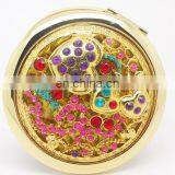 Flower Decoration Gold Metal Make-up Mirror thumbnail-5