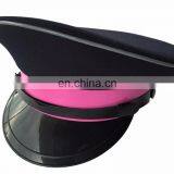 Black Peak Cap With Gray Piping and Red PU Cap Band thumbnail-2