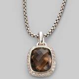 Sterling Silver 925 DY Inspired Smokey Quartz Noblesse Necklace