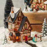 Lundberg Foods Christmas in the CityChristmas Church House With LED Lights Coffee Shop Musical Ski Scene With Polyresin Christmas House Decoration thumbnail-2